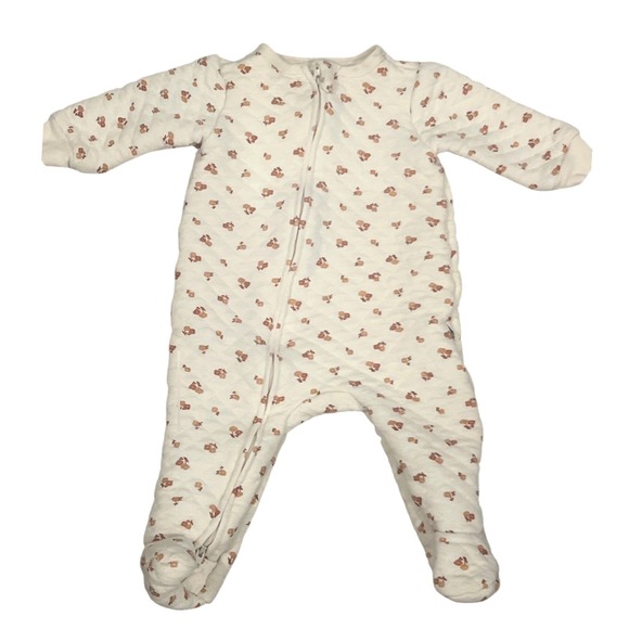 Rabbit + Bear Other - Rabbit +‎ Bear Organic Baby Sleepsuit Footed Pajamas 6-9 Months Floral Quilted